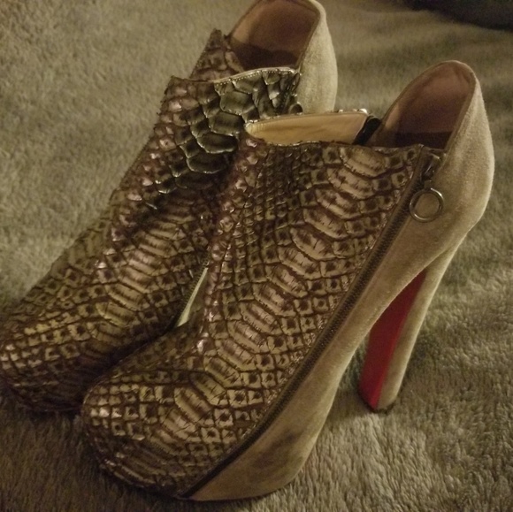 Christian Louboutin Snakeskin Boots - Picture 2 of 4